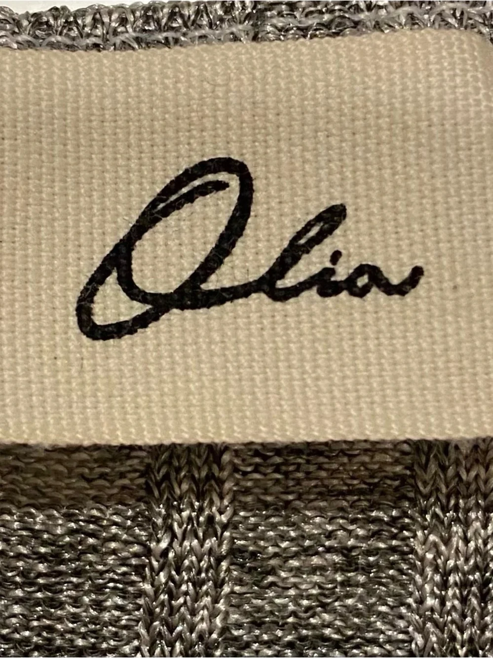 Alia Metallic Silver Ribbed Knit Top - Picture 3 of 3